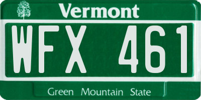 VT license plate WFX461