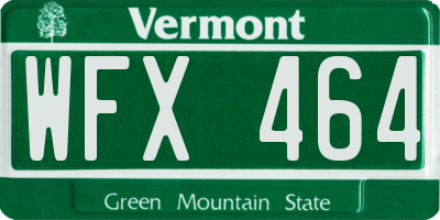 VT license plate WFX464
