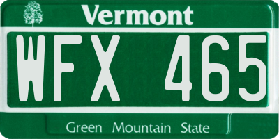 VT license plate WFX465