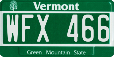 VT license plate WFX466