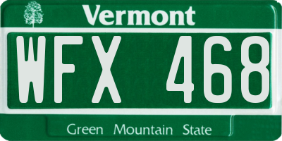 VT license plate WFX468