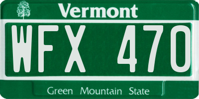 VT license plate WFX470