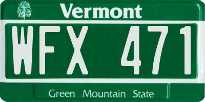 VT license plate WFX471