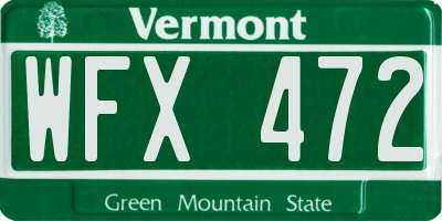 VT license plate WFX472