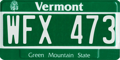 VT license plate WFX473