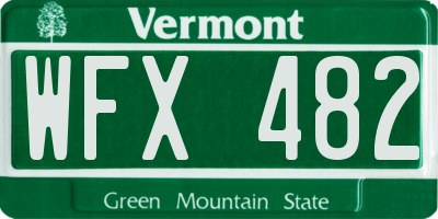 VT license plate WFX482