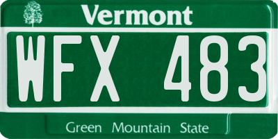 VT license plate WFX483