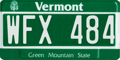 VT license plate WFX484