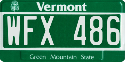 VT license plate WFX486