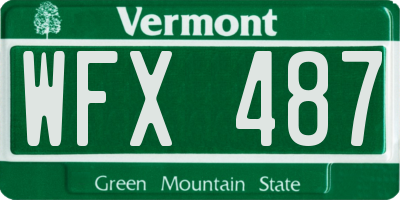 VT license plate WFX487