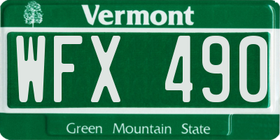 VT license plate WFX490