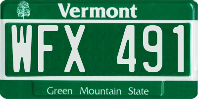 VT license plate WFX491