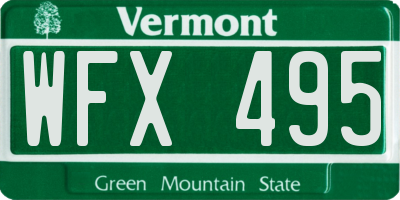 VT license plate WFX495