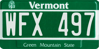 VT license plate WFX497