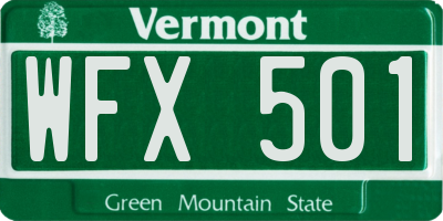 VT license plate WFX501