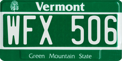 VT license plate WFX506