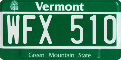 VT license plate WFX510