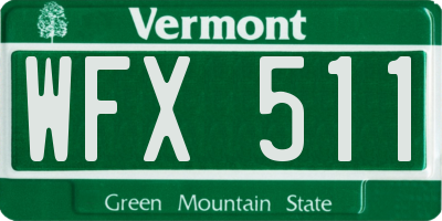 VT license plate WFX511