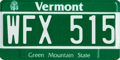VT license plate WFX515
