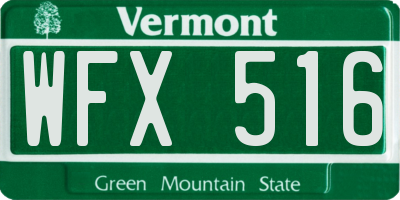 VT license plate WFX516