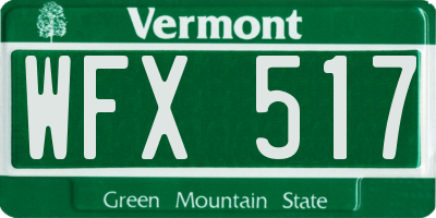 VT license plate WFX517