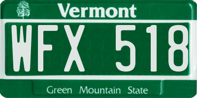 VT license plate WFX518