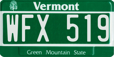 VT license plate WFX519
