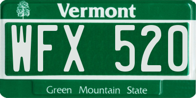 VT license plate WFX520