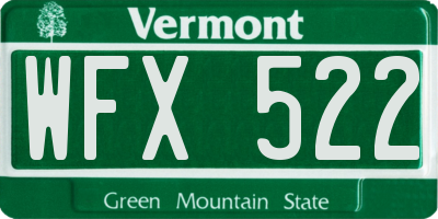 VT license plate WFX522