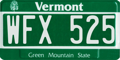 VT license plate WFX525
