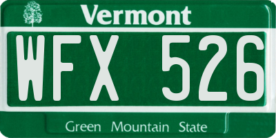 VT license plate WFX526