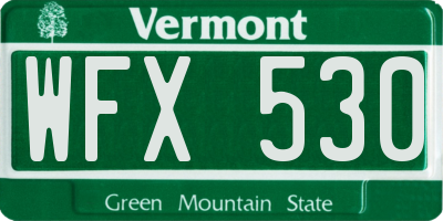 VT license plate WFX530