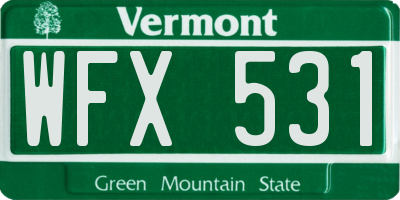 VT license plate WFX531