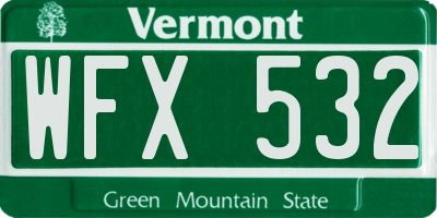VT license plate WFX532