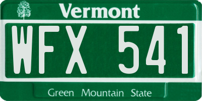 VT license plate WFX541