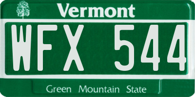 VT license plate WFX544