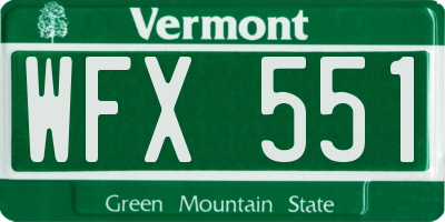 VT license plate WFX551