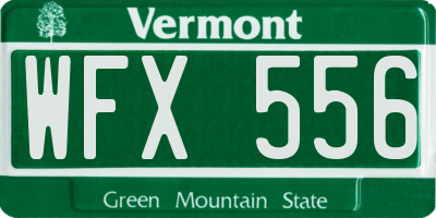 VT license plate WFX556