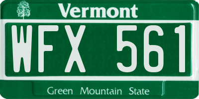 VT license plate WFX561