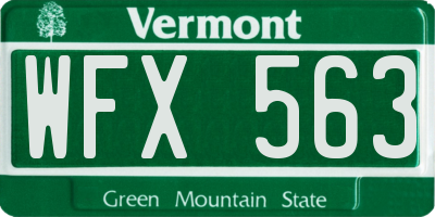 VT license plate WFX563