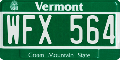 VT license plate WFX564