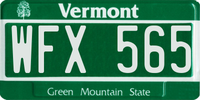 VT license plate WFX565