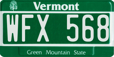 VT license plate WFX568