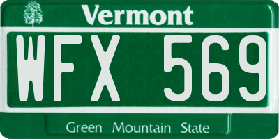 VT license plate WFX569