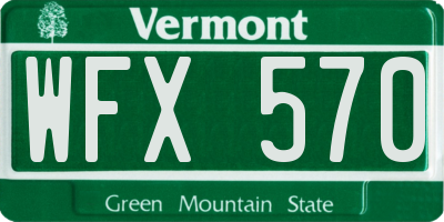 VT license plate WFX570