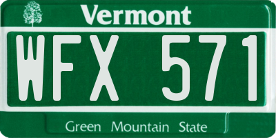 VT license plate WFX571