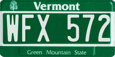 VT license plate WFX572