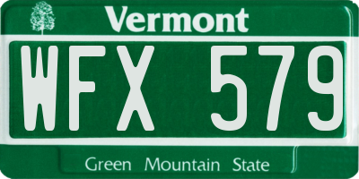 VT license plate WFX579