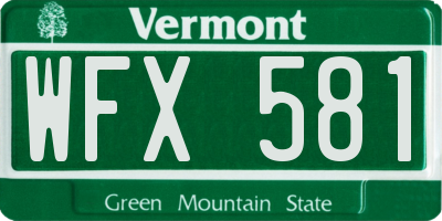 VT license plate WFX581