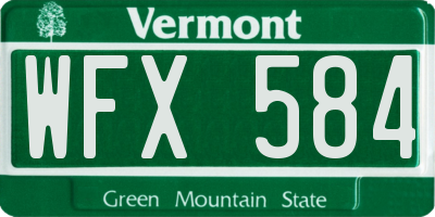 VT license plate WFX584